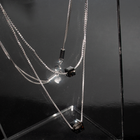 Onyx Crystal Sterling Silver Necklace